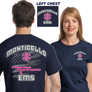 DD-EMSFFC  EMS FIGHTING FOR A CURE T-Shirt In Pink and Navy Blue