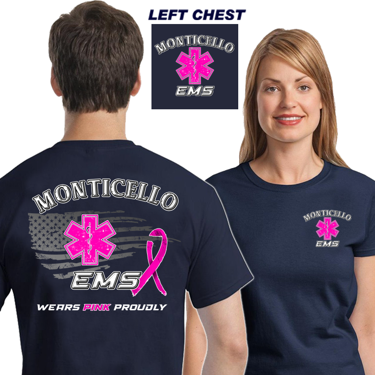 DD-WPP EMS WEARS PINK PROUDLY T-Shirt In Pink and Navy Blue