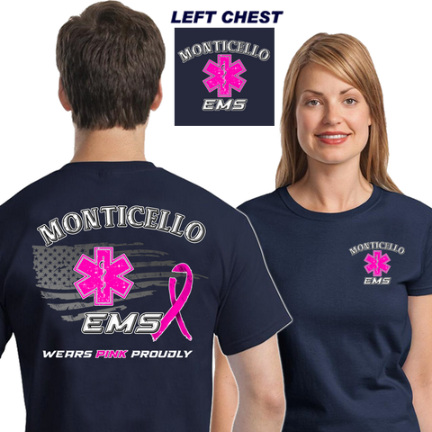 DD-WPP EMS WEARS PINK PROUDLY T-Shirt In Pink and Navy Blue