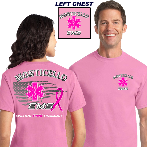 DD-WPP EMS WEARS PINK PROUDLY T-Shirt In Pink and Navy Blue