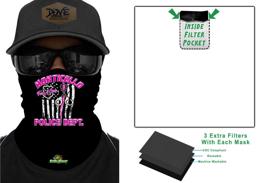 Cops For A Cure POLICE GaiterSaver Filtered Neck Gaiter (GS-PDBCCUFF)