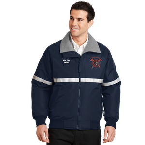 Navy Reflective Firefighters Embroidered Jacket (DD-FJACR) No minimum required, Embroidery, dovedesigns.com, Dove Designst-shirts, shirts, hoodies, tee shirts, t-shirt, shirts