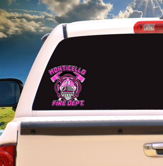 DD-FDMASKBC Firefighter Decal Breast Cancer Awareness